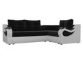 Угловой диван-кровать Митчелл бело-черного цвета (ткань\экокожа)