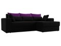 Угловой диван-кровать Мэдисон черно-фиолетового цвета