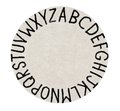 Ковер Алфавит диаметром 150 бежевого цвета