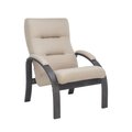 Кресло Лион бежево цвета с темно-коричневым каркасом 