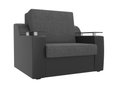 Кресло-кровать Сенатор черно-серого цвета (ткань\экокожа)