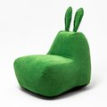 Пуф заяц Small в зеленом велюре 