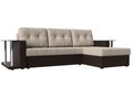 Угловой диван-кровать Даллас бежевого цвета (ткань\экокожа)