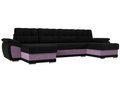 Угловой диван-кровать Нэстор черно-сиреневого цвета