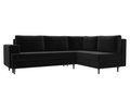 Угловой диван-кровать Сильвана черного цвета