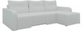 Угловой диван-кровать Манхеттен белого цвета (экокожа)