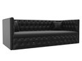 Прямой диван-кровать Найс черного цвета (экокожа)