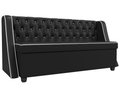 Кухонный прямой диван Лофт черного цвета (экокожа)