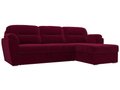Угловой диван-кровать Бостон бордового цвета 