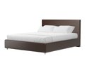 Кровать Кариба 200х200 темно-коричневого цвета с подъемным механизмом (экокожа)