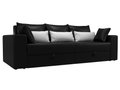 Прямой диван-кровать Мэдисон черно-белого цвета (экокожа)