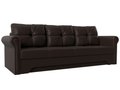 Прямой диван-кровать Европа темно-коричневого цвета (экокожа)