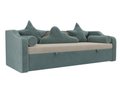 Прямой диван-кровать Рико бирюзового цвета