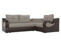 Угловой диван-кровать Митчелл коричневого цвета (ткань\экокожа)