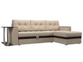 Угловой диван-кровать Атланта М бежевого цвета (экокожа)