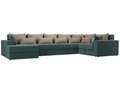 Угловой диван-кровать Мэдисон бирюзово-бежевого цвета