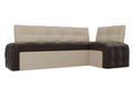 Угловой диван Люксор бежево-коричневого цвета (экокожа)