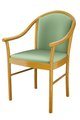 Стул-кресло деревянный Анна бежево-зеленого цвета