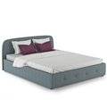 Кровать Илона  160х200 без подъемного механизма серо-бирюзового цвета