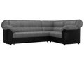 Угловой диван-кровать Карнелла серо-черного цвета (ткань/экокожа)