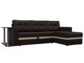 Угловой диван-кровать Атланта М коричневого цвета (экокожа) 