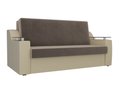 Прямой диван-кровать Сенатор бежево-коричневого цвета (ткань\экокожа)