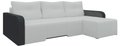 Угловой диван-кровать Манхеттен бело-черного цвета (экокожа)