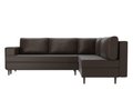 Угловой диван-кровать Сильвана коричневого цвета (экокожа)