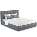 Кровать Хлоя 160х200 с подъемным механизмом серого цвета  