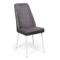Кухонный стул Мокка Premium серого цвета с белыми ножками