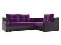 Угловой диван-кровать Митчелл фиолетового цвета (ткань\экокожа)