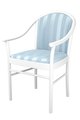 Стул-кресло деревянный Анна бело-голубого цвета