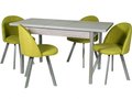 Обеденная группа из стола и четырех стульев зелено-серого цвета