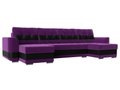 Угловой диван-кровать Честер фиолетового цвета (ткань\экокожа)