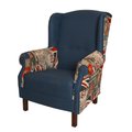 Кресло Жуи Бордо синего цвета с британской символикой