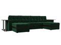 Угловой диван-кровать Атланта зеленого цвета