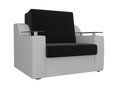 Кресло-кровать Сенатор бело-черного цвета (ткань\экокожа)