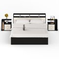 Кровать с двумя тумбами Камелия 180х200 черно-коричневого цвета