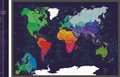 Скретч-карта мира Blue из  ламинированной бумаги