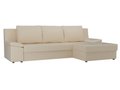 Угловой диван-кровать Челси бежевого цвета (экокожа)