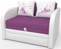 Детский диван-кровать Малыш бело-фиолетового цвета