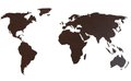 Деревянная карта мира Premium цвета Венге
