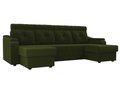 Угловой диван-кровать Джастин зеленого цвета