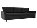 Прямой диван-кровать  София черного цвета (экокожа)