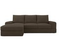 Угловой диван-кровать левый Elke темно-коричневого цвета