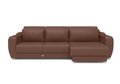 Угловой диван-кровать темно-коричневого цвета
