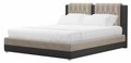 Кровать Камилла 160х200 бежево-серого цвета с подъемным механизмом