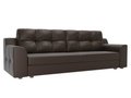 Прямой диван-кровать Сансара коричневого цвета (экокожа)