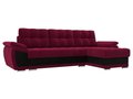Угловой диван-кровать Нэстор черно-бордового цвета