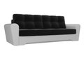 Прямой диван-кровать Амстердам черно-белого цвета (ткань/экокожа)